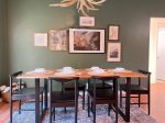 Dining table with Antler Chandelier 
